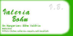 valeria bohm business card