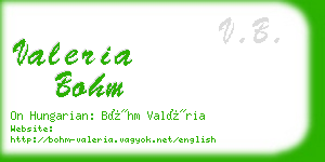 valeria bohm business card